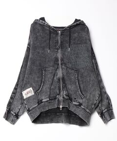 REFLEM/レフレム』ファー付きクロス刺繍ZIPパーカー/ジップアップ