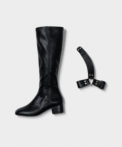 KHIHO(キホ)の「ハーネスソックスロングブーツブラック(ブーツ・レディース・ブラック・24.5cm/25cm/23cm/23.5cm/24cm)」の11枚目の写真
