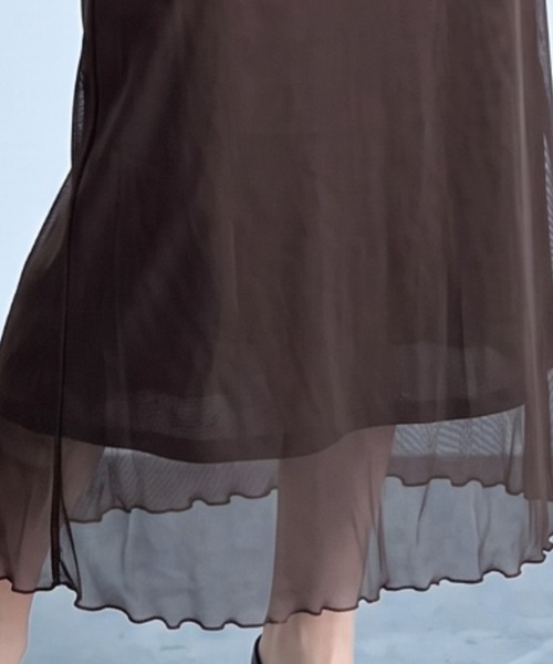 umune(ウムネ)の「軽やかに揺れる♪大人フェミニンなシフォンAラインスカート(スカート・レディース・ブラック/ベージュ/ブラウン・M/L)」の14枚目の写真