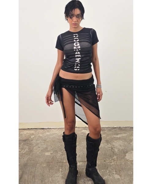 L.H.P(エルエイチピー)の「DOGMA EHKS/ドグマエークス/TROMPE-L'EIL SLASH C-Tee(Tシャツ/カットソー・レディース・ホワイト/ブラック・F)」の19枚目の写真