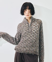 【TAAKK/ターク】MULTI-COLORED HALF-ZIP KNIT/マルチカラーハーフジップニット/ウォッシャブル