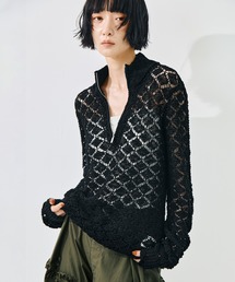【TAAKK/ターク】MULTI-COLORED HALF-ZIP KNIT/マルチカラーハーフジップニット/ウォッシャブル