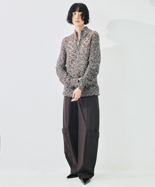 TAAKK(ターク)の「【TAAKK/ターク】MULTI-COLORED HALF-ZIP KNIT/マルチカラーハーフジップニット/ウォッシャブル(ニット/セーター・レディース・マルチ/ブラック・1)」の14枚目の写真