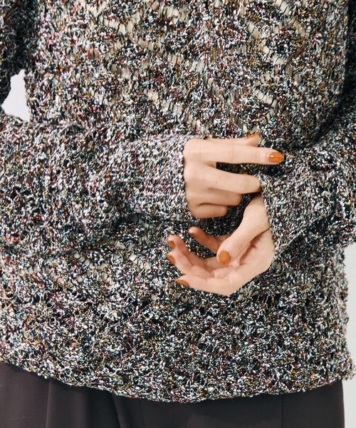TAAKK(ターク)の「【TAAKK/ターク】MULTI-COLORED HALF-ZIP KNIT/マルチカラーハーフジップニット/ウォッシャブル(ニット/セーター・レディース・マルチ/ブラック・1)」の12枚目の写真
