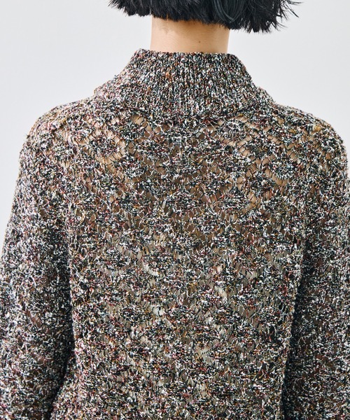 TAAKK(ターク)の「【TAAKK/ターク】MULTI-COLORED HALF-ZIP KNIT/マルチカラーハーフジップニット/ウォッシャブル(ニット/セーター・レディース・マルチ/ブラック・1)」の13枚目の写真