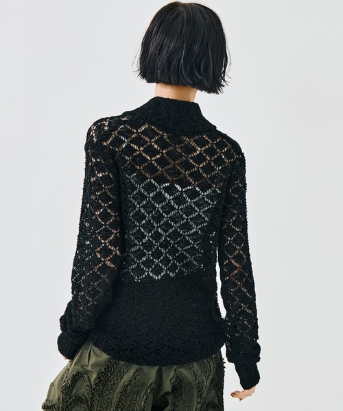 TAAKK(ターク)の「【TAAKK/ターク】MULTI-COLORED HALF-ZIP KNIT/マルチカラーハーフジップニット/ウォッシャブル(ニット/セーター・レディース・マルチ/ブラック・1)」の7枚目の写真
