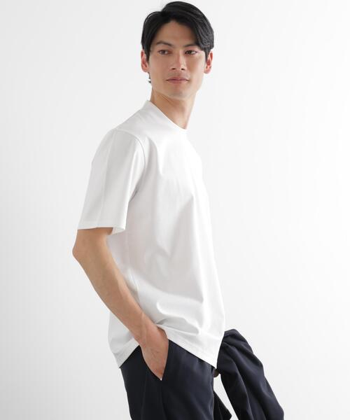 NANO universe(ナノユニバース)の「ジャケT(R) プレミアム クルーネック 半袖(Tシャツ/カットソー・メンズ・モカ/ライトグレー/ブラック/ホワイト・M/XL/S/L)」の2枚目の写真