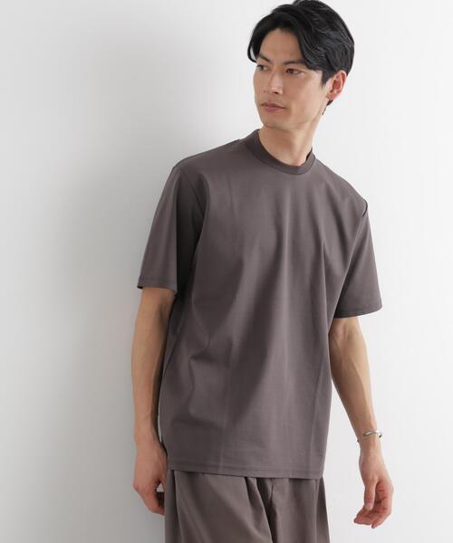 NANO universe(ナノユニバース)の「ジャケT(R) プレミアム クルーネック 半袖(Tシャツ/カットソー・メンズ・モカ/ライトグレー/ブラック/ホワイト・M/XL/S/L)」の4枚目の写真