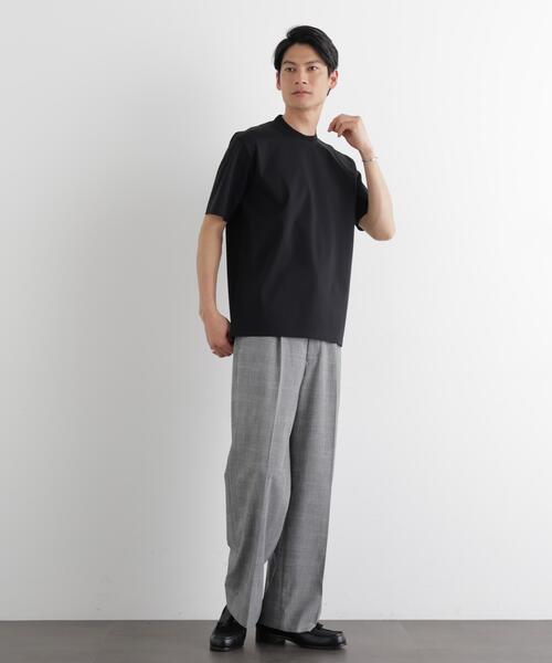 NANO universe(ナノユニバース)の「ジャケT(R) プレミアム クルーネック 半袖(Tシャツ/カットソー・メンズ・モカ/ライトグレー/ブラック/ホワイト・M/XL/S/L)」の9枚目の写真