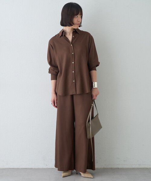Whim Gazette（ウィムガゼット）の「ツイルストレートパンツ/セットアップ可（その他パンツ・レディース・ブラウン/ベージュ・36/38）」の21枚目の写真
