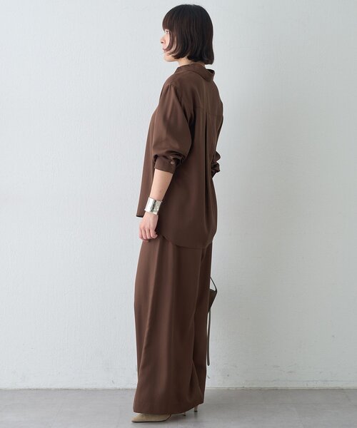 Whim Gazette（ウィムガゼット）の「ツイルストレートパンツ/セットアップ可（その他パンツ・レディース・ブラウン/ベージュ・36/38）」の22枚目の写真