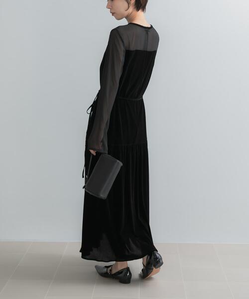 URBAN RESEARCH ROSSO WOMEN（アーバンリサーチ　ロッソ）の「シアードッキングベロアワンピース（ワンピース・レディース・ブラウン/ブラック・FREE）」の8枚目の写真