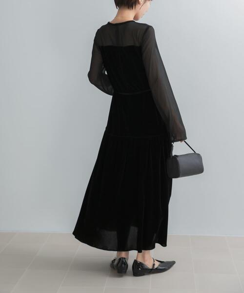 URBAN RESEARCH ROSSO WOMEN（アーバンリサーチ　ロッソ）の「シアードッキングベロアワンピース（ワンピース・レディース・ブラウン/ブラック・FREE）」の9枚目の写真