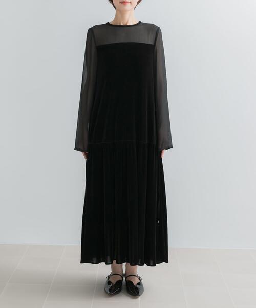 URBAN RESEARCH ROSSO WOMEN（アーバンリサーチ　ロッソ）の「シアードッキングベロアワンピース（ワンピース・レディース・ブラウン/ブラック・FREE）」の10枚目の写真