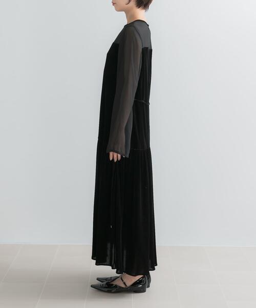 URBAN RESEARCH ROSSO WOMEN（アーバンリサーチ　ロッソ）の「シアードッキングベロアワンピース（ワンピース・レディース・ブラウン/ブラック・FREE）」の11枚目の写真