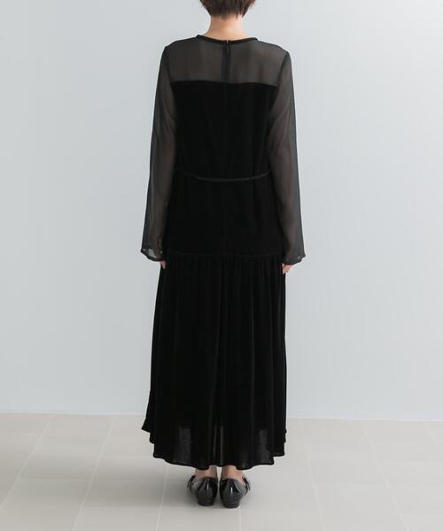 URBAN RESEARCH ROSSO WOMEN（アーバンリサーチ　ロッソ）の「シアードッキングベロアワンピース（ワンピース・レディース・ブラウン/ブラック・FREE）」の3枚目の写真