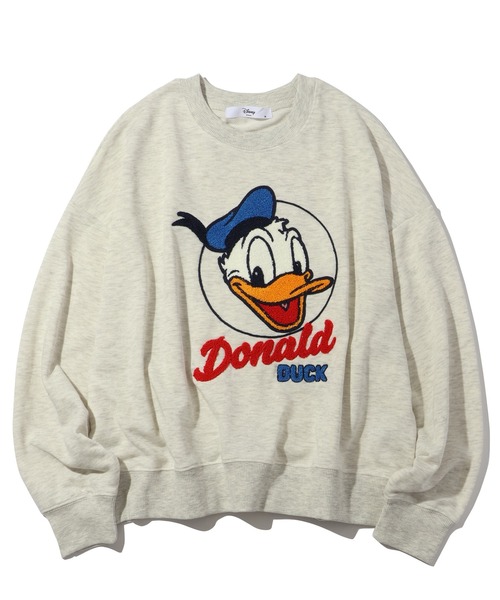 CORPUS TOKYO(コーパス トーキョー)の「【DISNEY/ディズニー】裏毛アソートデザイン サガラ刺繍 クルーネックスウェット(スウェット・レディース・パープル/ライトピンク/オートミール・M/L)」の2枚目の写真