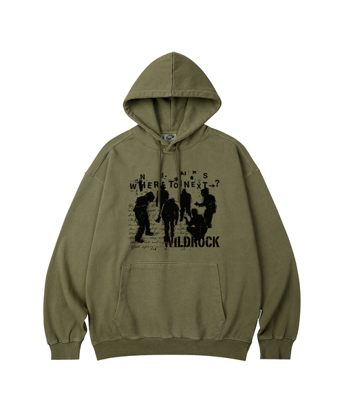 WILDROCK(ワイルドロック)の「Where To Next ピグメントオーバーサイズフードパーカー_5 COL(パーカー・メンズ・ライトグレー/ピンク/ブルー/ダークカーキ/チャコール・SMALL/MEDIUM/LARGE/X-SMALL)」の3枚目の写真