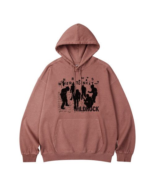 WILDROCK(ワイルドロック)の「Where To Next ピグメントオーバーサイズフードパーカー_5 COL(パーカー・メンズ・ライトグレー/ピンク/ブルー/ダークカーキ/チャコール・SMALL/MEDIUM/LARGE/X-SMALL)」の5枚目の写真