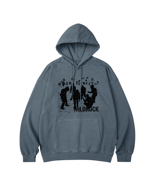 WILDROCK(ワイルドロック)の「Where To Next ピグメントオーバーサイズフードパーカー_5 COL(パーカー・メンズ・ライトグレー/ピンク/ブルー/ダークカーキ/チャコール・SMALL/MEDIUM/LARGE/X-SMALL)」の4枚目の写真