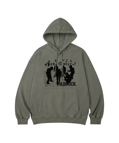 WILDROCK(ワイルドロック)の「Where To Next ピグメントオーバーサイズフードパーカー_5 COL(パーカー・メンズ・ライトグレー/ピンク/ブルー/ダークカーキ/チャコール・SMALL/MEDIUM/LARGE/X-SMALL)」の2枚目の写真