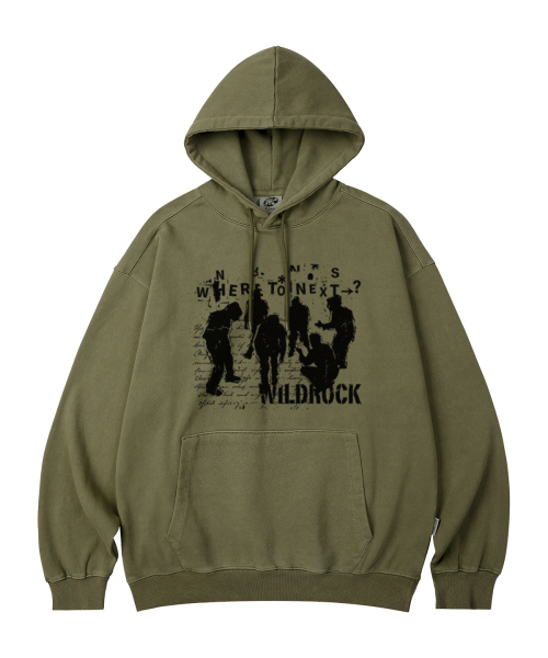 WILDROCK(ワイルドロック)の「Where To Next ピグメントオーバーサイズフードパーカー_5 COL(パーカー・メンズ・ライトグレー/ピンク/ブルー/ダークカーキ/チャコール・SMALL/MEDIUM/LARGE/X-SMALL)」の6枚目の写真