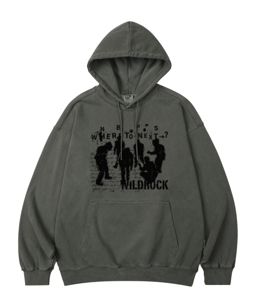 WILDROCK(ワイルドロック)の「Where To Next ピグメントオーバーサイズフードパーカー_5 COL(パーカー・メンズ・ライトグレー/ピンク/ブルー/ダークカーキ/チャコール・SMALL/MEDIUM/LARGE/X-SMALL)」の7枚目の写真