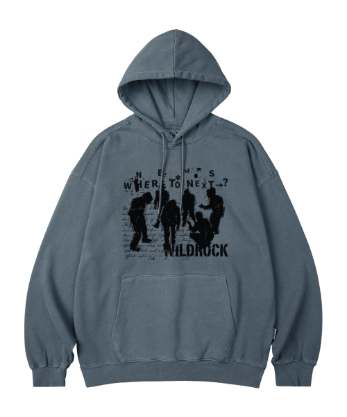 WILDROCK(ワイルドロック)の「Where To Next ピグメントオーバーサイズフードパーカー_5 COL(パーカー・メンズ・ライトグレー/ピンク/ブルー/ダークカーキ/チャコール・SMALL/MEDIUM/LARGE/X-SMALL)」の8枚目の写真