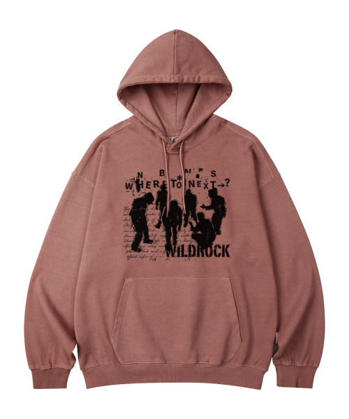 WILDROCK(ワイルドロック)の「Where To Next ピグメントオーバーサイズフードパーカー_5 COL(パーカー・メンズ・ライトグレー/ピンク/ブルー/ダークカーキ/チャコール・SMALL/MEDIUM/LARGE/X-SMALL)」の10枚目の写真