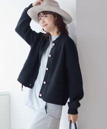 【gossara 季節の変わり目に頼れる】メタリック釦配色カーディガン