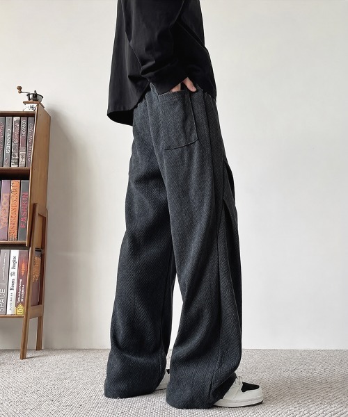 AsaAura(アサオーラ)の「ヘリンボーン柄イージーワイドパンツメンズ(その他パンツ・メンズ・ブラウン/チャコールグレー/ブラック・L/M)」の15枚目の写真