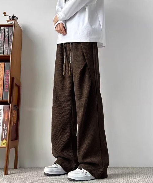 AsaAura(アサオーラ)の「ヘリンボーン柄イージーワイドパンツメンズ(その他パンツ・メンズ・ブラウン/チャコールグレー/ブラック・L/M)」の16枚目の写真