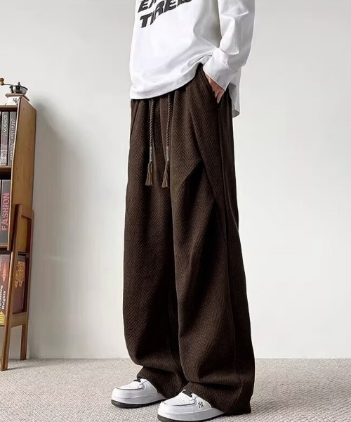 AsaAura(アサオーラ)の「ヘリンボーン柄イージーワイドパンツメンズ(その他パンツ・メンズ・ブラウン/チャコールグレー/ブラック・L/M)」の19枚目の写真