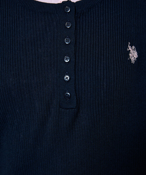 U.S. POLO ASSN.(ユーエスポロアッスン)の「U.S. POLO ASSN. × PUBLUX/ユーエスポロアッスン 別注 ダブル ヘンリーネック レイヤード ニット 限定展開(ニット/セーター・レディース・ブラウン/グレー/ネイビー・フリ-)」の12枚目の写真