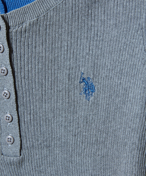 U.S. POLO ASSN.(ユーエスポロアッスン)の「U.S. POLO ASSN. × PUBLUX/ユーエスポロアッスン 別注 ダブル ヘンリーネック レイヤード ニット 限定展開(ニット/セーター・レディース・ブラウン/グレー/ネイビー・フリ-)」の20枚目の写真