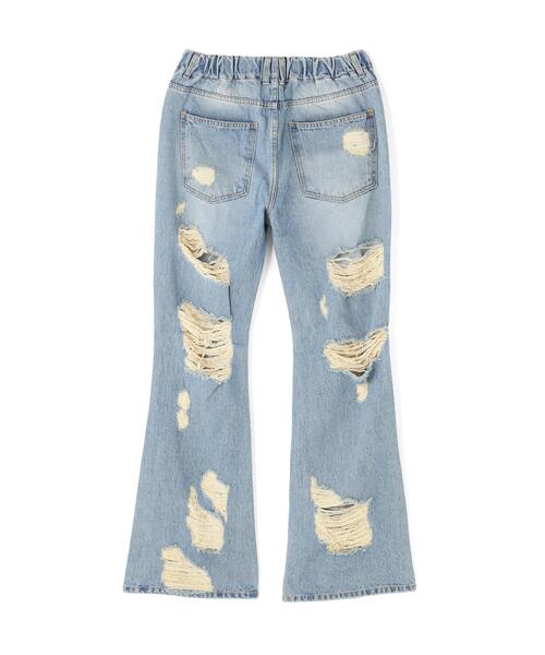 SIS(エスアイエス)の「SIS/エスアイエス/DAMAGE FLARE PANTS(デニムパンツ・レディース・ブラック/ブルー・M/L)」の5枚目の写真