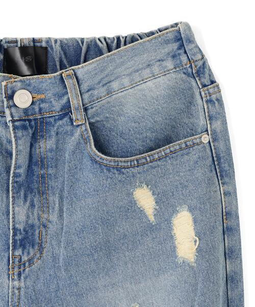SIS(エスアイエス)の「SIS/エスアイエス/DAMAGE FLARE PANTS(デニムパンツ・レディース・ブラック/ブルー・M/L)」の8枚目の写真