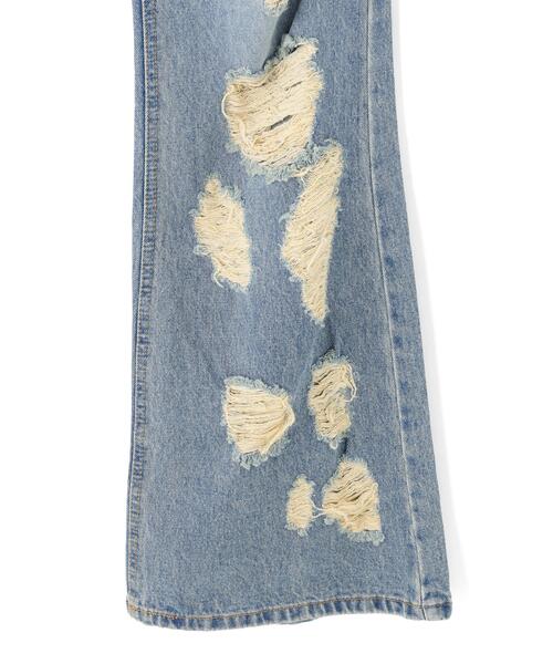 SIS(エスアイエス)の「SIS/エスアイエス/DAMAGE FLARE PANTS(デニムパンツ・レディース・ブラック/ブルー・M/L)」の9枚目の写真