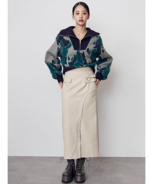 MURUA(ムルーア)の「ニュアンスハーフジップニット 冬服(ニット/セーター・レディース・アイボリー/ブラック/ネイビー・FREE)」の10枚目の写真