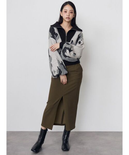 MURUA(ムルーア)の「ニュアンスハーフジップニット 冬服(ニット/セーター・レディース・アイボリー/ブラック/ネイビー・FREE)」の18枚目の写真