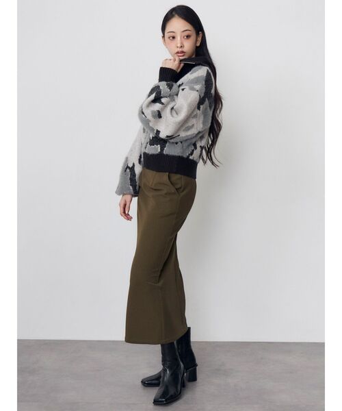 MURUA(ムルーア)の「ニュアンスハーフジップニット 冬服(ニット/セーター・レディース・アイボリー/ブラック/ネイビー・FREE)」の19枚目の写真