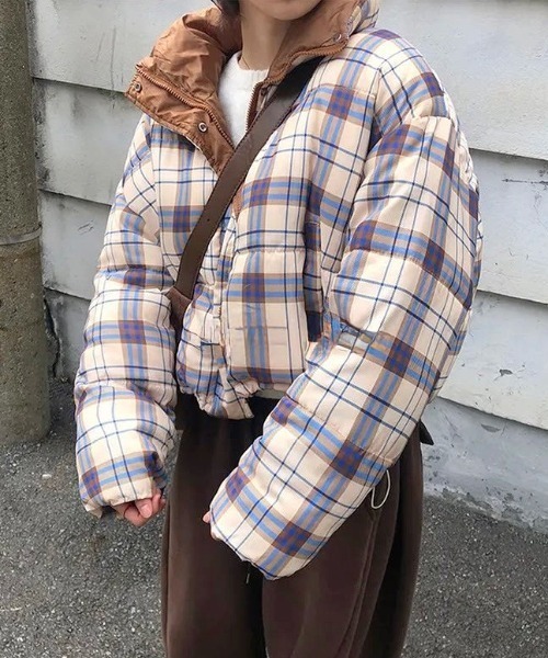 SHEENA(シーナ)の「チェック中綿ショートブルゾン(ブルゾン・レディース・アイボリー・M)」の5枚目の写真