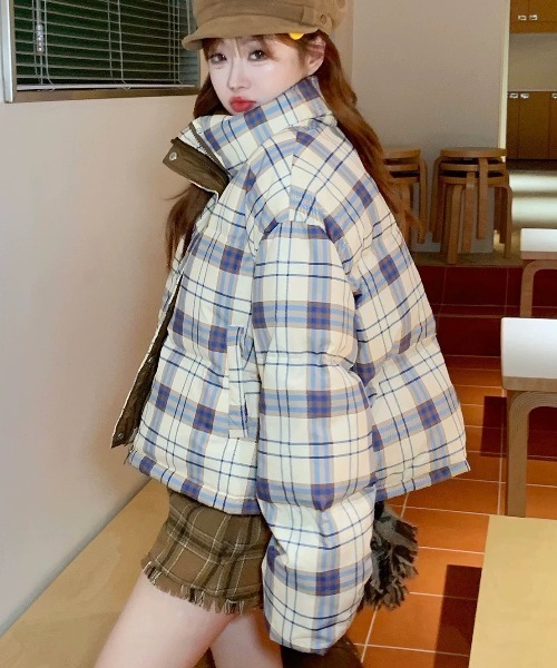 SHEENA(シーナ)の「チェック中綿ショートブルゾン(ブルゾン・レディース・アイボリー・M)」の8枚目の写真
