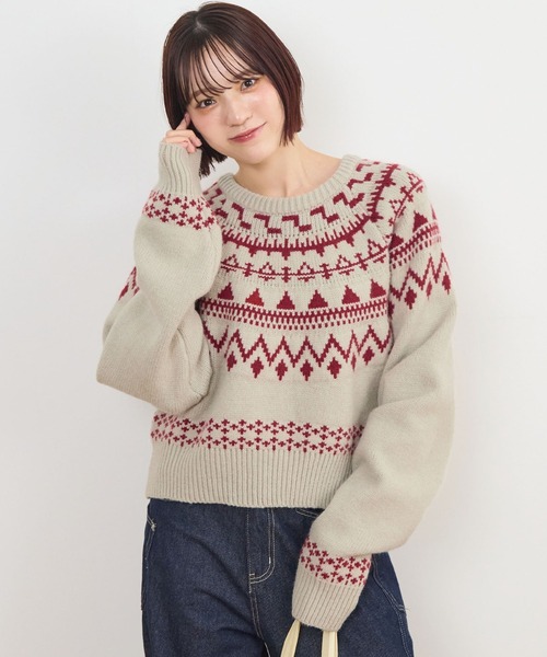 ABYS(アビス)の「ノルディックニットトップス(ニット/セーター・レディース・ベージュ/グレー/ブラウン・FREE)」の3枚目の写真