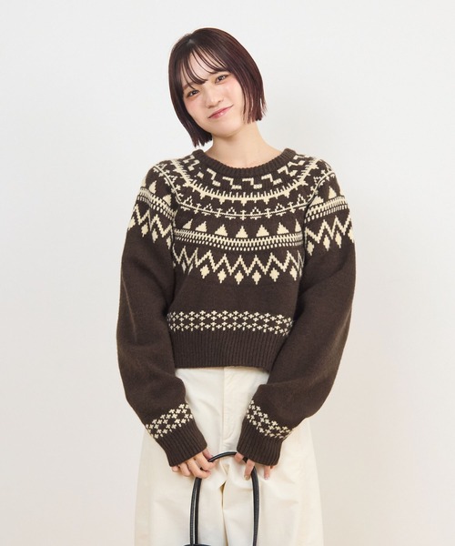ABYS(アビス)の「ノルディックニットトップス(ニット/セーター・レディース・ベージュ/グレー/ブラウン・FREE)」の6枚目の写真