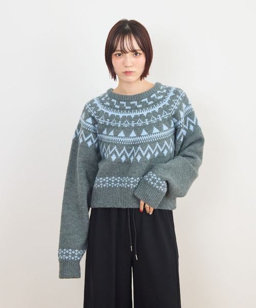 ABYS(アビス)の「ノルディックニットトップス(ニット/セーター・レディース・ベージュ/グレー/ブラウン・FREE)」の19枚目の写真