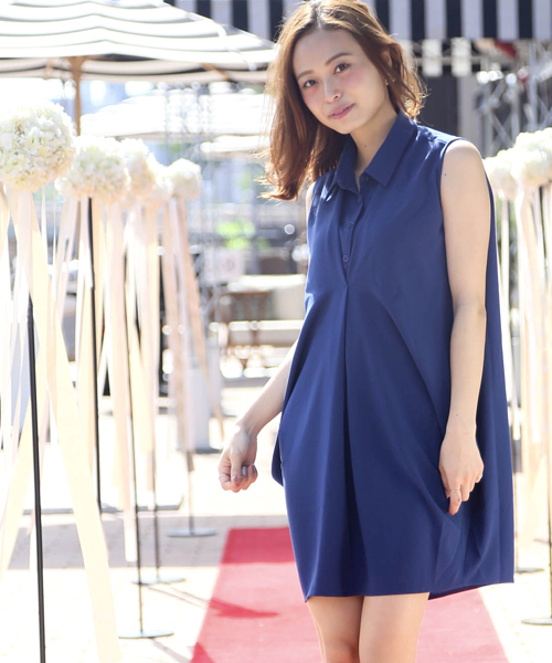 Denime（ドゥニーム）の「CHIFFON ONEPIECE/シフォンワンピース（ワンピース・レディース・オフホワイト/ネイビー・FREE）」の17枚目の写真