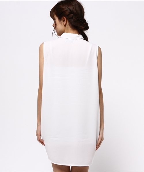 Denime（ドゥニーム）の「CHIFFON ONEPIECE/シフォンワンピース（ワンピース・レディース・オフホワイト/ネイビー・FREE）」の11枚目の写真