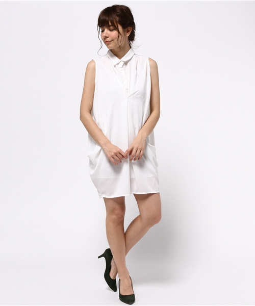 Denime（ドゥニーム）の「CHIFFON ONEPIECE/シフォンワンピース（ワンピース・レディース・オフホワイト/ネイビー・FREE）」の12枚目の写真