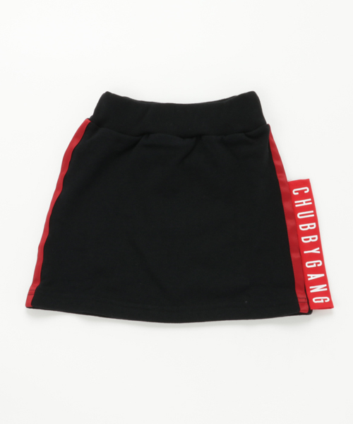 CHUBBYGANG（チャビーギャング）の「ビッグタグ裏毛ミニスカート（スカート・キッズ・ブラック/ライトグレー・140/150/110/130/160/100/120）」の2枚目の写真